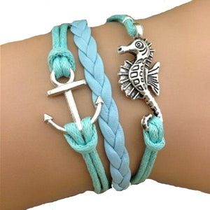 Seahorse Anchor Blue Bracelet