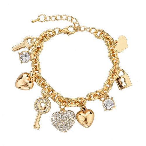 Heart Beetle Charm Bracelet