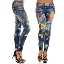 Load image into Gallery viewer, women jeans floral midwaist Fashion