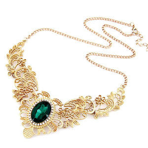 Green Emerald Statement Necklace