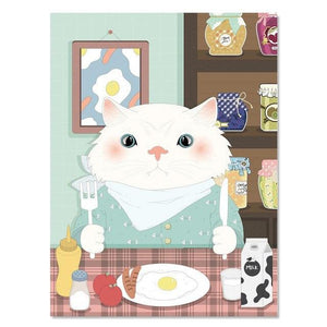 Kitche Cute Elephant Nordic Poster Cuadros Cat